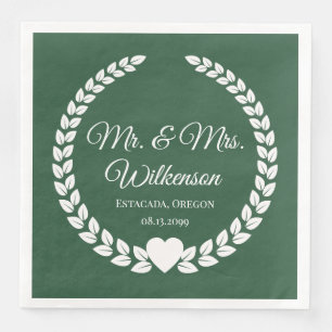 Custom Mr. & Mrs. Bride and Groom Newlywed Paper Napkin