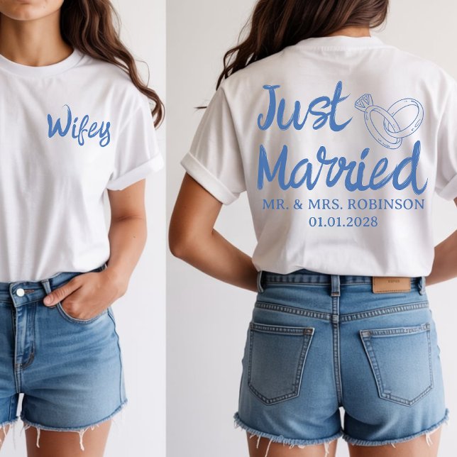 Custom Mr. & Mrs. Matching Shirt for Newlyweds (bride and groom shirts, just married shirts, his and hers shirts, custom mr and mrs shirts,)