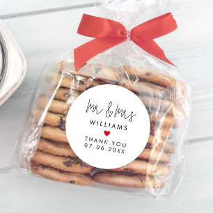 Custom Mr Mrs Wedding Guest Favours Thank You Classic Round Sticker