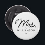 Custom Mrs. Est. Modern Elegant Script Newlywed Bottle Opener<br><div class="desc">Personalized Mrs. Modern Elegant Script Newlywed New Couple Wedding Gifts!</div>