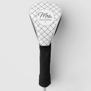 Custom Mrs. Est. Modern Elegant Script Newlywed Golf Head Cover
