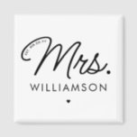 Custom Mrs. Est. Modern Elegant Script Newlywed Magnet<br><div class="desc">Personalized Mrs. Modern Elegant Script Newlywed New Couple Wedding Gifts!</div>