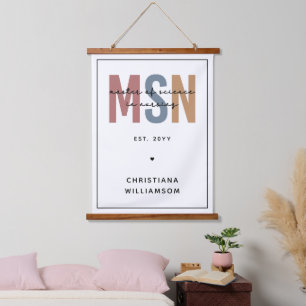 Custom MSN Master of Science in Nursing Graduation Hanging Tapestry