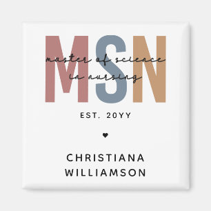 Custom MSN Master of Science in Nursing Graduation Magnet