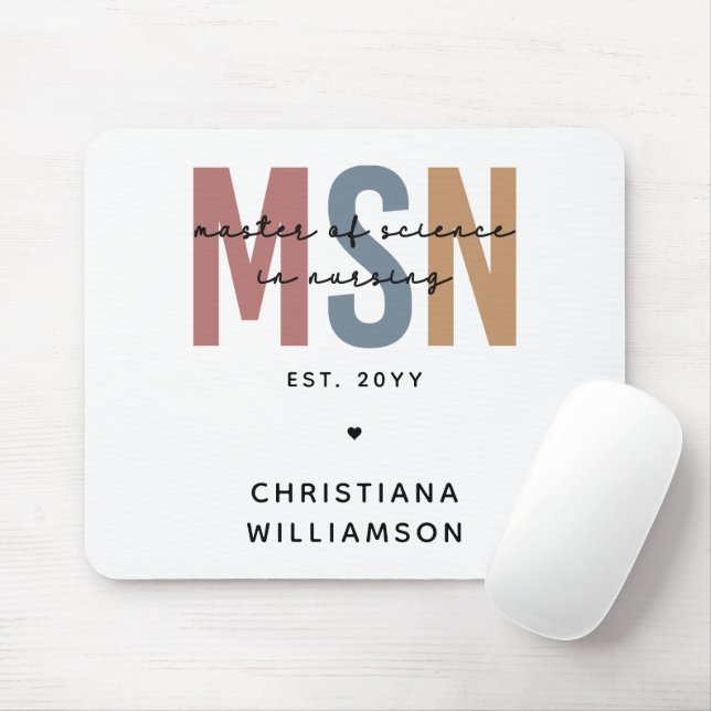 Custom MSN Master of Science in Nursing Graduation Mouse Pad (With Mouse)
