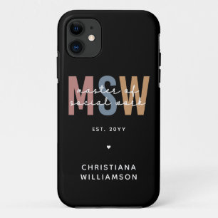 Custom MSW Master of Social Work Retro Graduation iPhone 11 Case