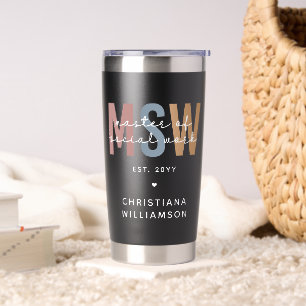 Custom MSW Master of Social Work Retro Graduation Insulated Tumbler