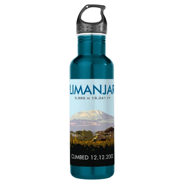 Custom Mt Kilimanjaro Climb Commemorative 710 Ml Water Bottle (Front)