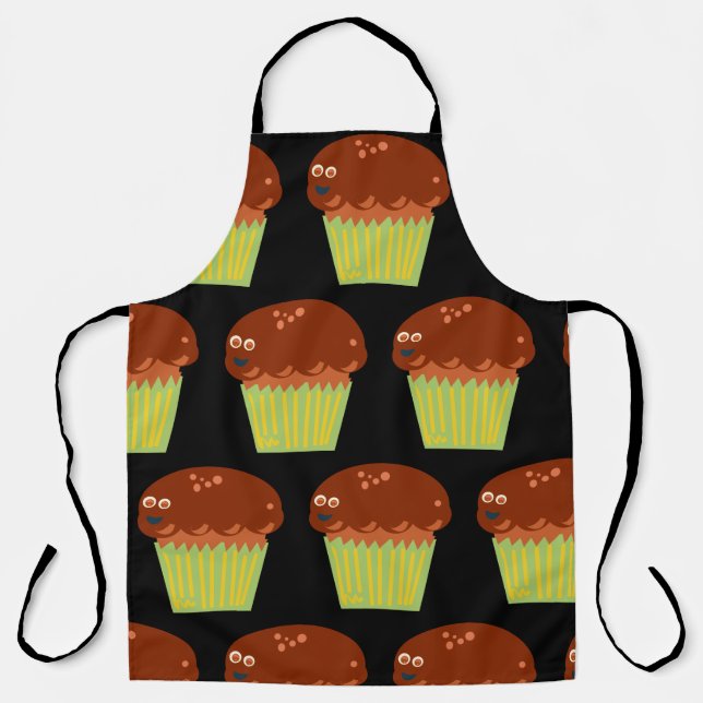 Custom Muffin Pal Fun Breakfast Cartoon Apron (Front)