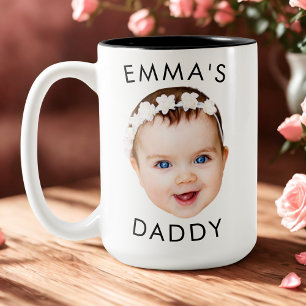 Custom Mug, Baby Mug, Dad Birthday Gift, Face Two-Tone Coffee Mug