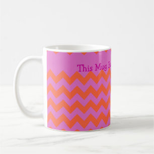 Custom Mug, Magenta and Orange Chevrons Coffee Mug