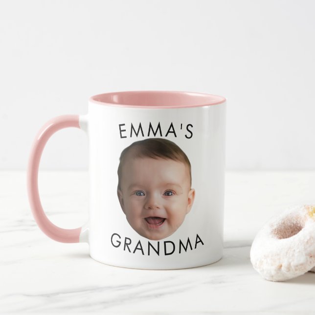 Custom Mug, Mug From Photo, Baby Face Mug (With Donut)