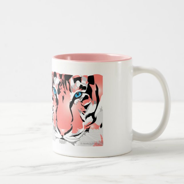 CUSTOM MUG- PEACH TIGER Two-Tone COFFEE MUG (Right)