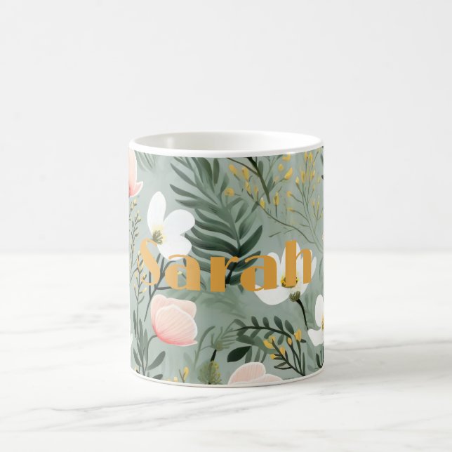 Custom Mug with Flower Design (Center)
