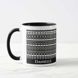 Custom Mug with Hidden Text in Geometric Pattern