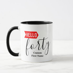 custom mugs, theme style, elegant 40th birthday mug