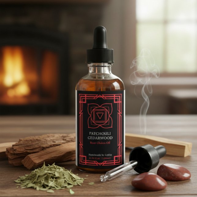 Custom Muladhara Root Chakra Essential Oil Label (Creator Uploaded)