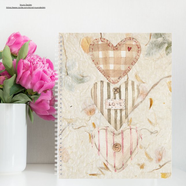 Custom Mulberry paper Hearts and kraft Notebook (Creator Uploaded)
