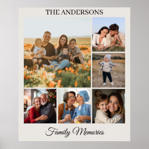 Custom Multi Photo Collage Family Poster