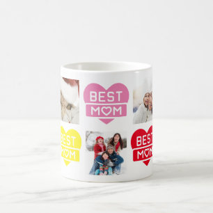 Custom Multi Photo Colour BEST MOM Coffee Mug