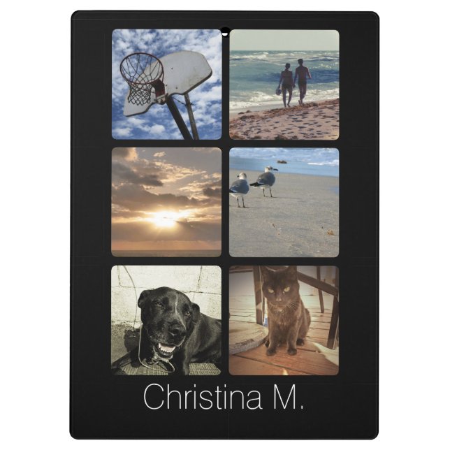 Custom Multi Photo Mosaic Picture Collage Clipboard (Back)