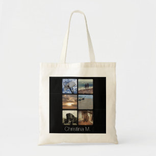 Custom Multi Photo Mosaic Picture Collage Tote Bag
