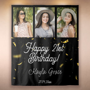 Custom Multi Photo Party Wall Backdrop Birthday Tapestry