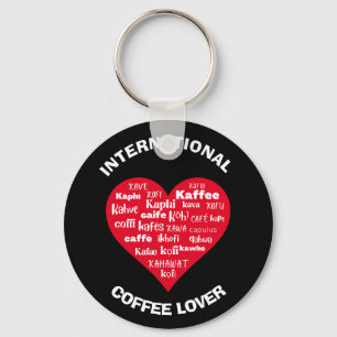 Custom Multilingual COFFEE LOVER Keychain