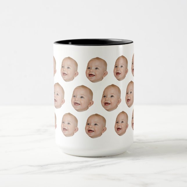 Custom Multiple Faces Birthday Gifts For Mom Dad Mug (Center)