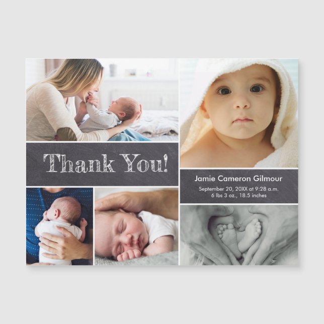  Custom multiple photos Baby shower Chalkboard (Front)