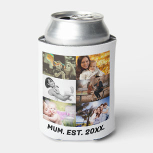 Custom Mum EST 20XX 6 photo collage  Can Cooler