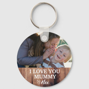 Custom Mummy Keychain, I Love You Mummy Photo Keychain