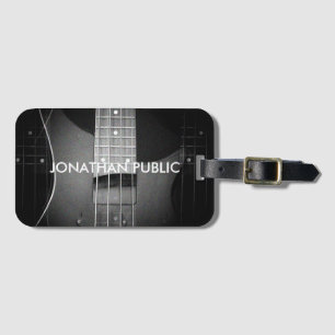 Custom Music Bass Guitar Add Text Modern Template Luggage Tag