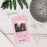 Custom Music | Besties Playlist & Photo Keychain<br><div class="desc">Get a keychain for a best friend, loved one, parent, sibling, significant other, etc. with their favourite song. Customize the photo and Song/Artist for your own unique keychain. A cute keychain for any occasion and recipient! Christmas, Birthday, Mother's Day, Anniversary, Valentine's Day, and more! Pair your favourite song with your...</div>