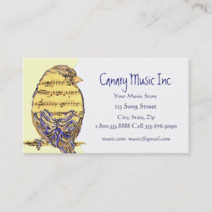Custom Music & Bird with Music Notes Business Card