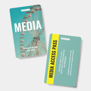 Custom Music Festival Concert Event Access Yellow Badge
