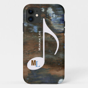 custom music note aged texture iPhone 11 case