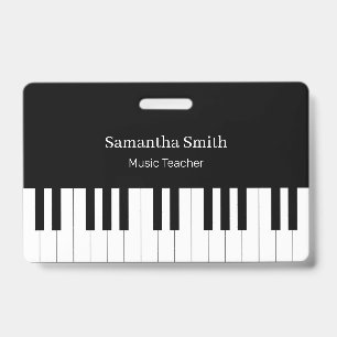Custom Music Piano Teacher and Student Name Tag Badge
