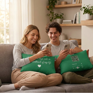 Custom Music QR Code Accent Pillow