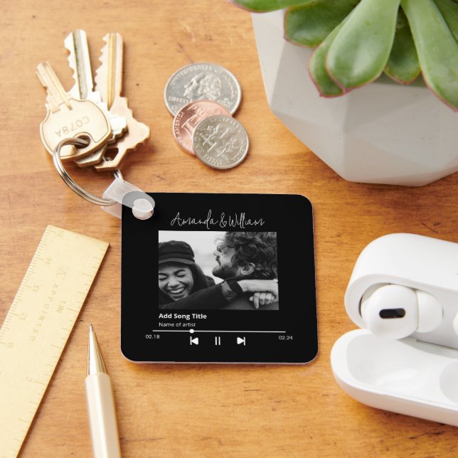 Custom Music & Song Photo Keychain (Desk)