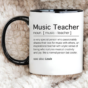 Custom Music Teacher Difinition Musician Educator  Two-Tone Coffee Mug