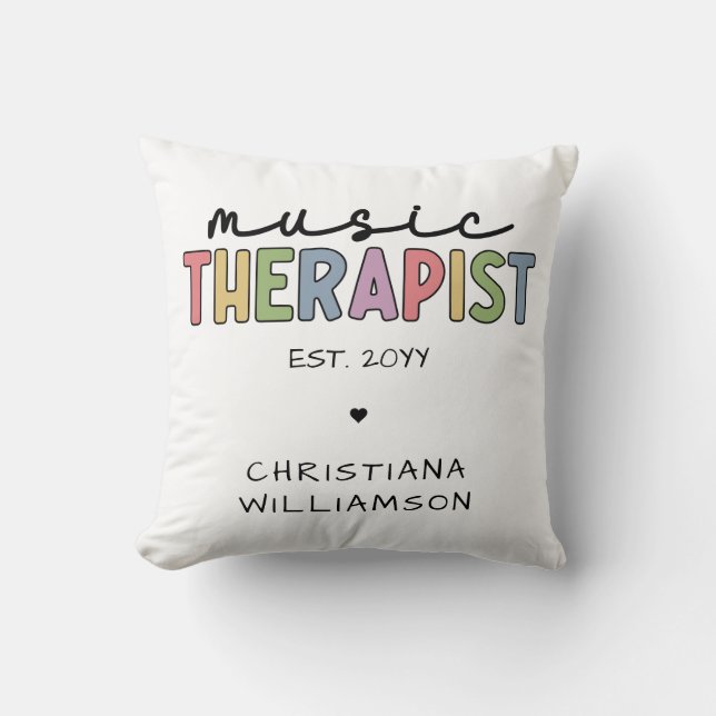 Custom Music Therapist Music Therapy Graduation Throw Pillow (Front)