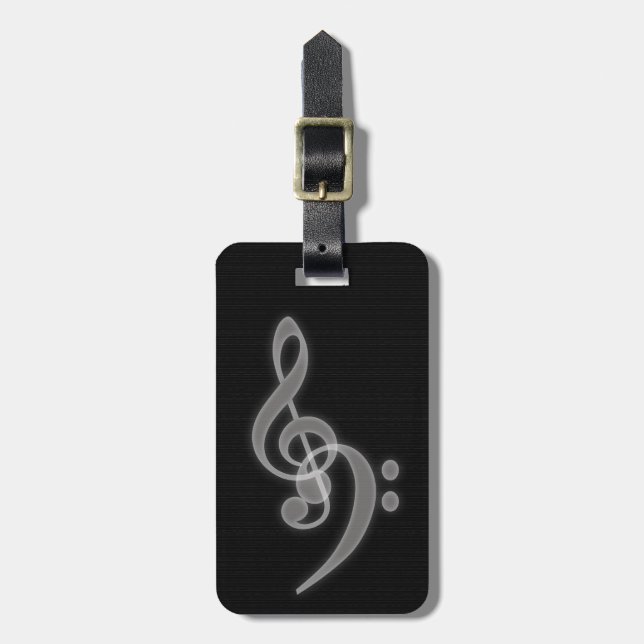 Custom Music - Treble and Bass Clef Luggage Tag (Front Vertical)