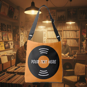 Custom music vinyl record cross body bag for DJ's