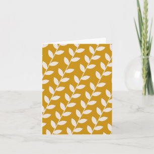 Custom Mustard 70s Retro Leaf Pattern Card