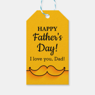 CUSTOM Mustard Elegant Moustache Father's Day Gift Tags