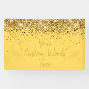 Custom Mustard Yellow Gold Birthday Party Photo Banner