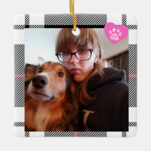 Custom My Bestie has Four Paws Chirstmas  Ceramic Ornament