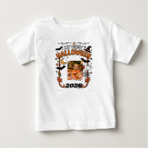 Custom My First Halloween 2026 Baby Photo Name T-S
