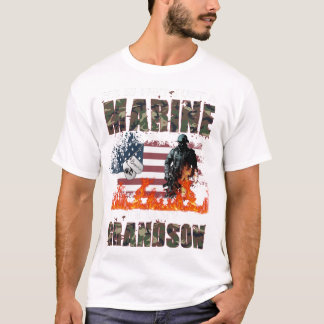 Custom My Grandson Is A Marine Proud Grandma Proud T-Shirt